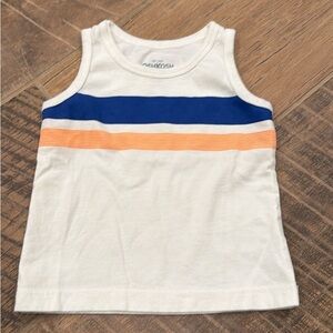 OshKosh B'gosh 9 Month White and Blue/Orange Stripe Tank Top
